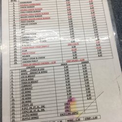 Hodges One Stop - Menu