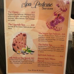 Pedicure menu Pedicure menu