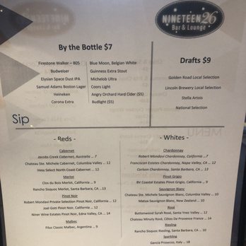 Nineteen 26 Bar & Lounge - Happy hour menu - Lounges Near Me - Burbank, California Nineteen 26 Bar & Lounge - Happy hour menu - Lounges Near Me - Burbank, California