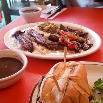 Cafe Brasil - Chicken sandwich and steak plate with beans, rice, soup and salad (~$12) - Brazilian Near Me - Los Angeles, California Cafe Brasil - Chicken sandwich and steak plate with beans, rice, soup and salad (~$12) - Brazilian Near Me - Los Angeles, California