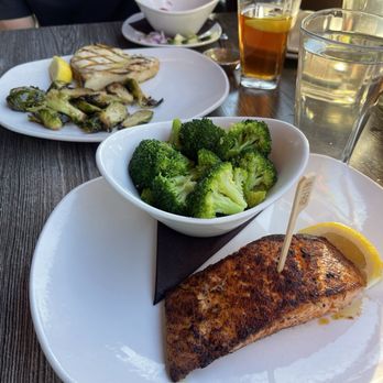 110 Grill - Cajun style salmon with broccoli GF - Bars Near Me - Chelmsford, Massachusetts