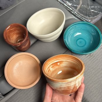 Makers & Clay - Created a few bowls / cups from 4 week wheel throwing class - Art Classes Near Me - Monrovia, California Makers & Clay - Created a few bowls / cups from 4 week wheel throwing class - Art Classes Near Me - Monrovia, California