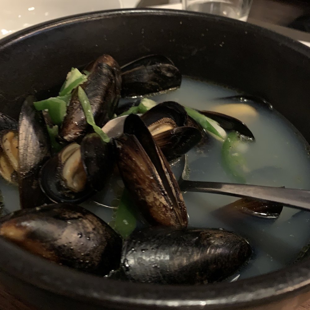 Korean Garden - Halfway through this delicious mussels soup - Korean Near Me - Suwanee, Georgia Korean Garden - Halfway through this delicious mussels soup - Korean Near Me - Suwanee, Georgia