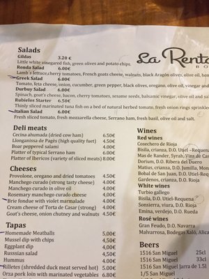 Menu photo 7 La Rentaora Valencia, V Menu photo 7 La Rentaora Valencia, V