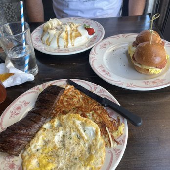 Eggstasy - Skirt Steak and Eggs , Banana Macadamia Pancakes and Spam Breakfast Sliders - Breakfast & Brunch Near Me - Chandler, Arizona