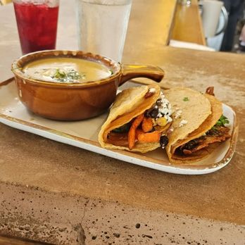 Honcho - Roasted Brussels champ taco, sweet potato fries champ taco, jalapeño corn chowder - Latin American Near Me - Clarkston, Michigan Honcho - Roasted Brussels champ taco, sweet potato fries champ taco, jalapeño corn chowder - Latin American Near Me - Clarkston, Michigan