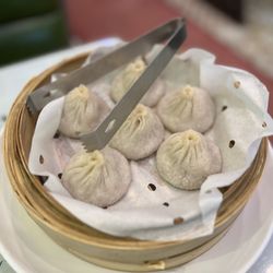 Shanghai You Garden - 6 Piece Steamed Pork Soup Dumplings. Not the best but up there on the list of pretty good soup dumplings.