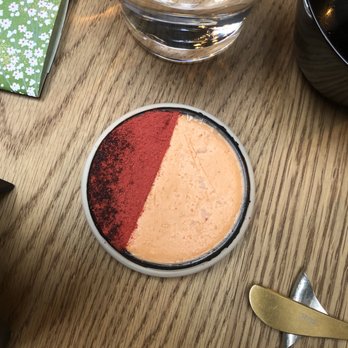 Nisei - Ankimo Pate (orange side) w/ cranberries - Pairs with next Picture (Milk Bread) - Japanese Near Me - San Francisco, California Nisei - Ankimo Pate (orange side) w/ cranberries - Pairs with next Picture (Milk Bread) - Japanese Near Me - San Francisco, California