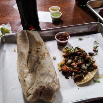 Los Alambres - Chicken burrito and a pork marinated taco. - Mexican Near Me - Vancouver, Washington
