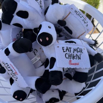 Chick-fil-A - One of the game prizes: Chick Fil A's Eat Mor Chikin cow - Fast Food Near Me - Fresno, California Chick-fil-A - One of the game prizes: Chick Fil A's Eat Mor Chikin cow - Fast Food Near Me - Fresno, California