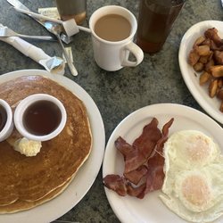 Country Boy Cafe - Pancake Plus added a side of home fries and a cup of coffee!