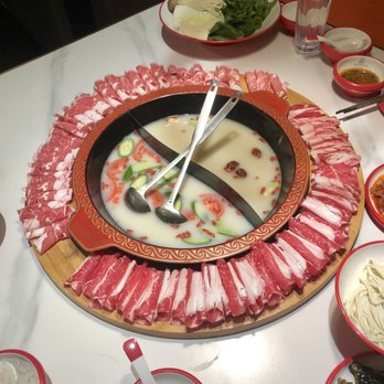 Pipa Mountain Hot Pot - Beef and Lamb Combo, Ox Bone Chicken Soup Base - Hot Pot Near Me - Seattle, Washington