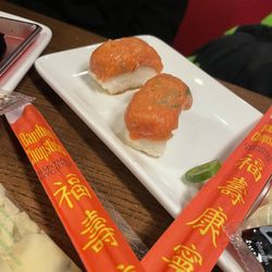 Krispy Rice - The Original Spicy Tuna Krispy Rice is basically mashed tuna squeezed into a cold lump of rice. Disgusting.