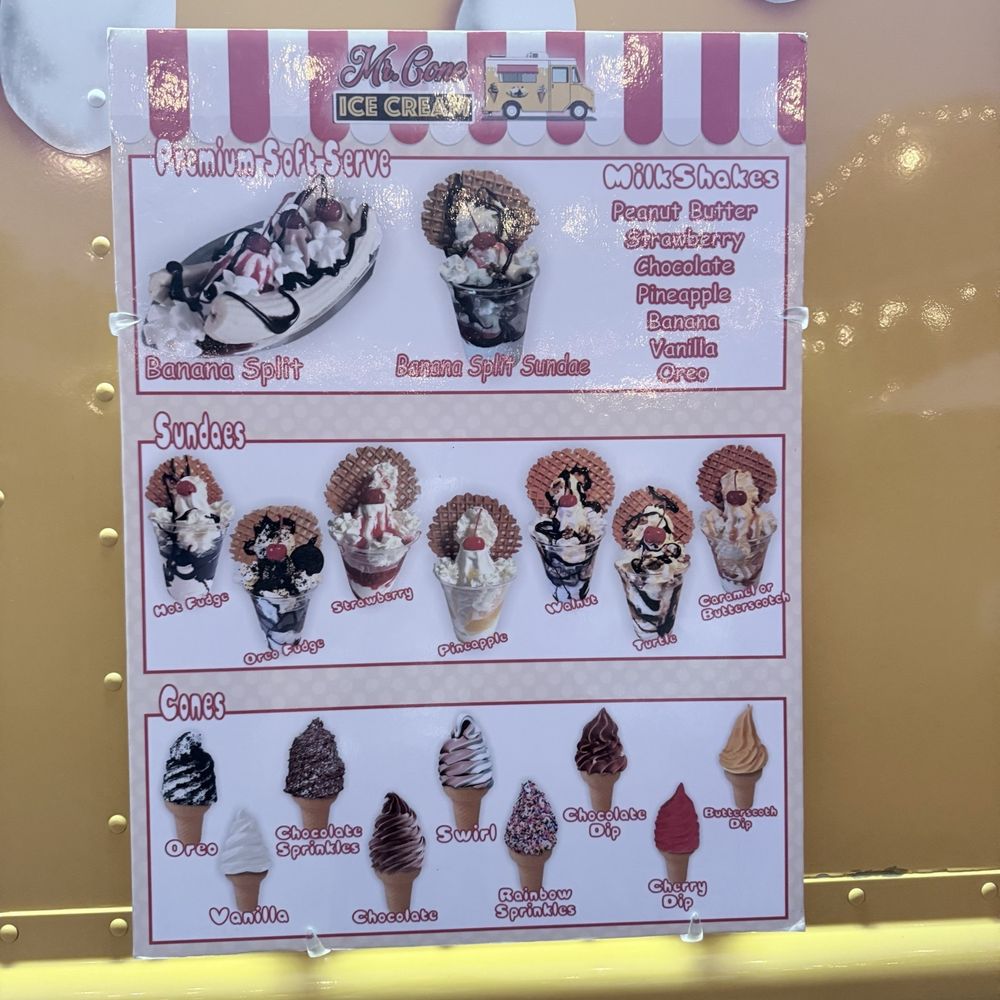 Mr. Cone Ice Cream - Options to order - Ice Cream & Frozen Yogurt Near Me - Salisbury, North Carolina