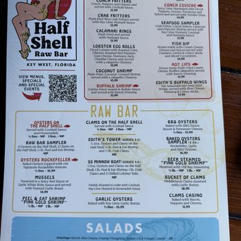 Half Shell Raw Bar - Menu - Seafood Near Me - Key West, Florida Half Shell Raw Bar - Menu - Seafood Near Me - Key West, Florida