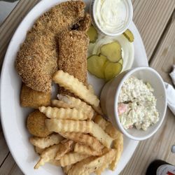 Lyle's Tavern - Cod Fish Plate, creamy Cole slaw, hush puppies, and fries