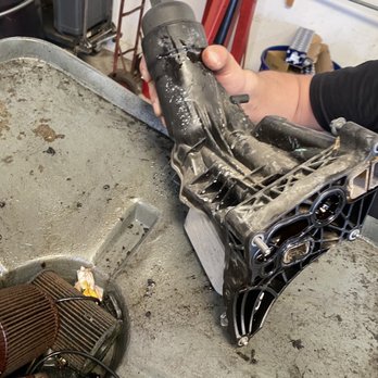 German Performance - Damaged oil cooler - Auto Repair Near Me - Atascadero, California