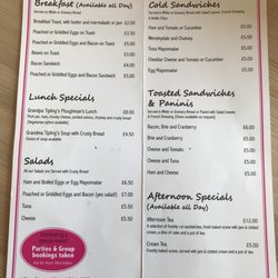 Tipling's - Menu - May 2018