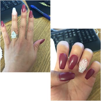Spring Nail Tips - Matte, rose Coffin Nails and design, done by Tracy! Great job! - Nail Salons Near Me - Orange, California