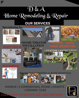 D&A Home Remodeling Repair Logo