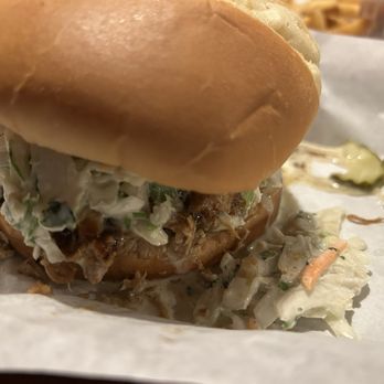 Walking Man Brewing - korean bbq pulled pork sandwich - Breweries Near Me - Stevenson, Washington