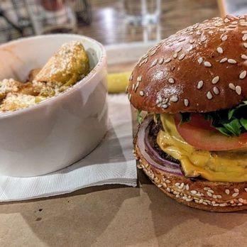 Westside Social - Burger with brussel sprouts - American Near Me - Grand Rapids, Michigan Westside Social - Burger with brussel sprouts - American Near Me - Grand Rapids, Michigan