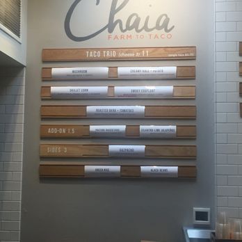 Chaia - Taco Menu!! - Vegetarian Near Me - Washington, DC, District of Columbia
