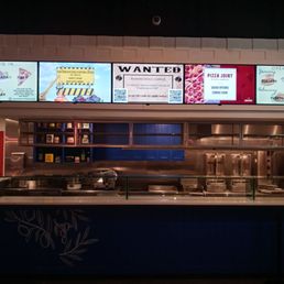 the counter area of a fast food restaurant