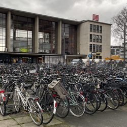 Heidelberg Hauptbahnhof - Lots of bikes parked outside. Must be commuters.