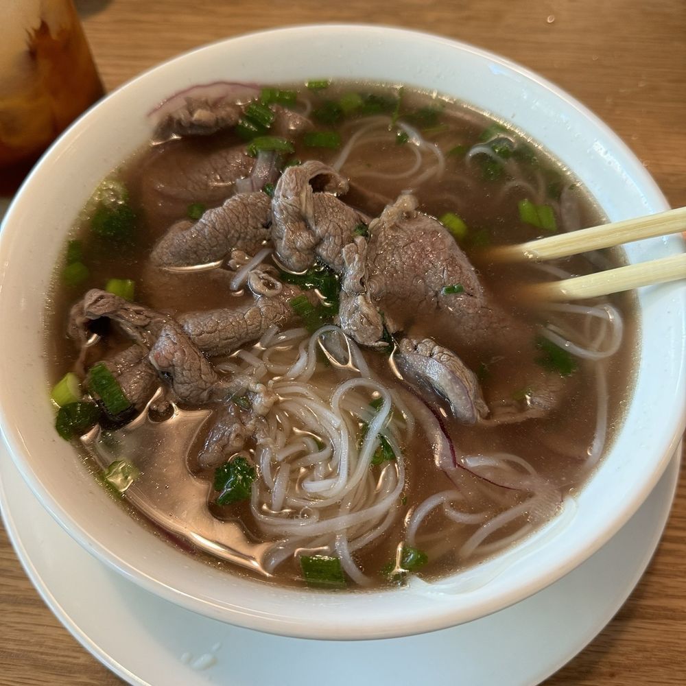 Simply Pho House - Beef Pho with ribeye with a Thai tea. Absolutely amazing, the food was good and the service was so great. I would 100% recommend - Vietnamese Near Me - Celina, Texas