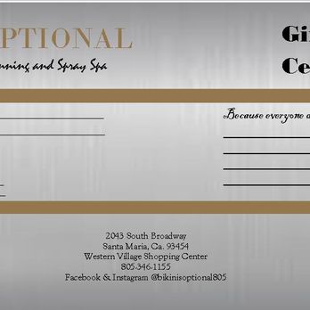 Bikinis Optional - Gift certificates always available - Tanning Beds Near Me - Santa Maria, California