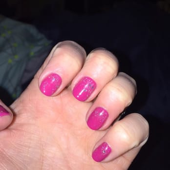 Ruby's Nail Salon & Spa - gel manicure: OPI Pink Flamenco accented with OPI Which is Witch? - Nail Salons Near Me - Boston, Massachusetts