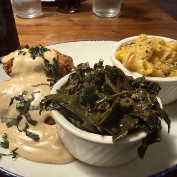 Tupelo Honey - Smothered chicken, greens and mac n cheese - Breakfast & Brunch Near Me - Raleigh, North Carolina