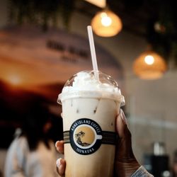 Kona Island Coffee - Iced Kona Island Latte with added coconut cream ~ $10