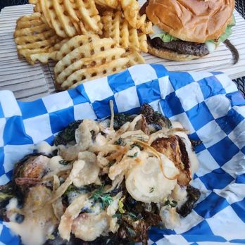Willkommen - Burger and waffle fries with brussel sprout app - German Near Me - San Francisco, California Willkommen - Burger and waffle fries with brussel sprout app - German Near Me - San Francisco, California