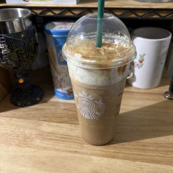 Starbucks - Venti Caramel Ribbon Crunch Frappuccino - 2 frap roast coffee - triple espresso shot - 8 dark caramel - Oatmilk - no caramel crunchies - Coffee & Tea Near Me - Valley Park, Missouri Starbucks - Venti Caramel Ribbon Crunch Frappuccino - 2 frap roast coffee - triple espresso shot - 8 dark caramel - Oatmilk - no caramel crunchies - Coffee & Tea Near Me - Valley Park, Missouri