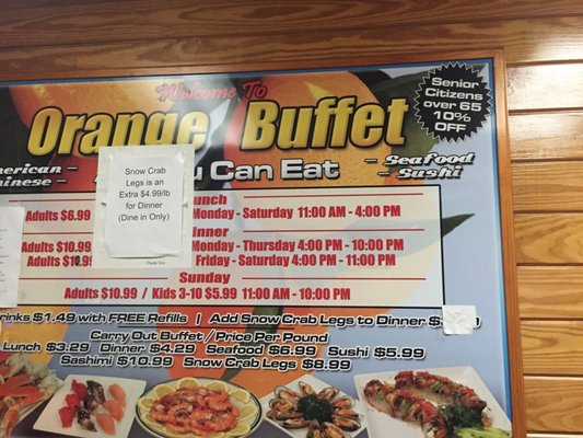 Menu photo 3 Orange Buffet Orange Park, FL