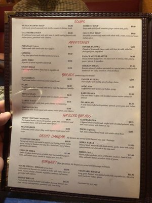 Menu photo 3 India Palace Portland, ME