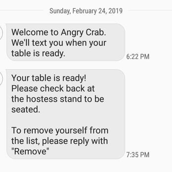 Angry Crab Shack - How long we waited after talking to the hostess - Cajun/Creole Near Me - Phoenix, Arizona Angry Crab Shack - How long we waited after talking to the hostess - Cajun/Creole Near Me - Phoenix, Arizona