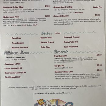 Beaches at Vilano - Menu - Seafood Near Me - St. Augustine, Florida Beaches at Vilano - Menu - Seafood Near Me - St. Augustine, Florida