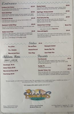 Menu photo 2 Beaches at Vilano St. Augustine, FL Menu photo 2 Beaches at Vilano St. Augustine, FL