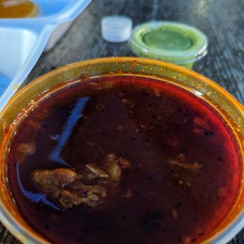 El Rubio's Jr Market - Consomme for quesabirria tacos: so good! - Mexican Near Me - Long Beach, California