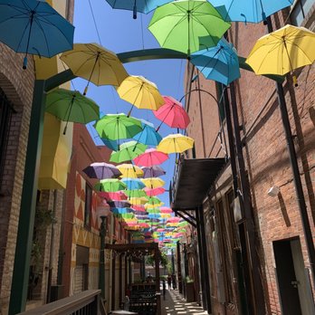 The State - Umbrellas Outside Establishment - New American Near Me - Redlands, California