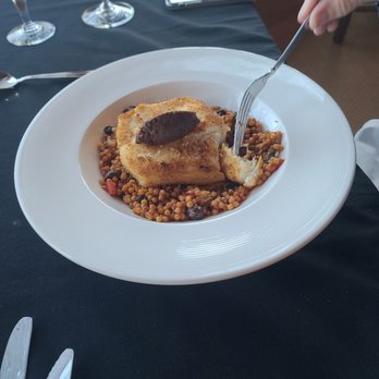 Schafer's Restaurant - Mac crusted halibut - New American Near Me - Bigfork, Montana
