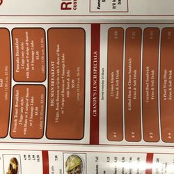 Grandys Coney Island Restaurant - Menu