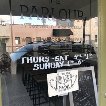 The Parlour - Went by today based on the signage they have on the front. Must have gone out of business for not communicating well - Wine Bars Near Me - Johnson City, Texas The Parlour - Went by today based on the signage they have on the front. Must have gone out of business for not communicating well - Wine Bars Near Me - Johnson City, Texas