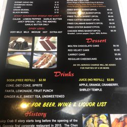 The Juicy Crab - Memphis - Lunch menu.