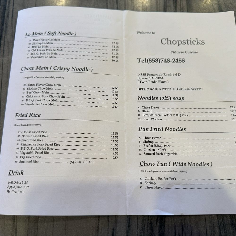 Chopsticks Chinese Cuisine - Menu - Chinese Near Me - Poway, California Chopsticks Chinese Cuisine - Menu - Chinese Near Me - Poway, California