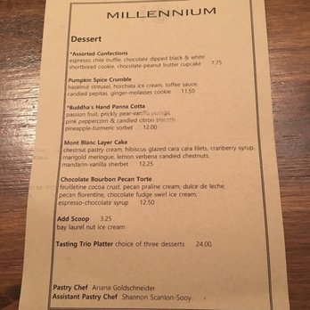 Millennium - Dessert menu - Vegan Near Me - Oakland, California Millennium - Dessert menu - Vegan Near Me - Oakland, California