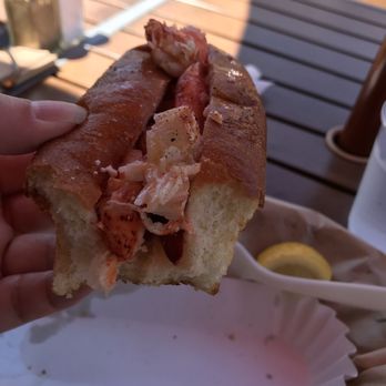 Lobster West - Lobster Roll. I ate a few pieces on the top but here's a visual of amount inside. So yummy! - Seafood Near Me - Coronado, California